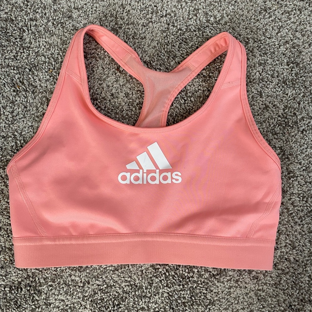 Small adidas pink/coral sports bra